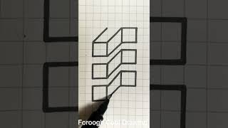 3D Illusion Drawing on Graph Paper ✍? shorts shortvideos 3d 3ddrawing satisfying art easy