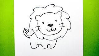 Çok Kolay Aslan Çizimi, Aslan Resmi Kolay Yoldan Adım Adım Nasıl Çizilir, Very Easy Animal Drawing