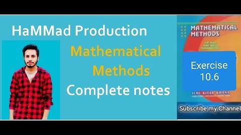 Ex 10.6  ||  Mathematical Methods by S.M Yousaf  ||  HaMMad Production