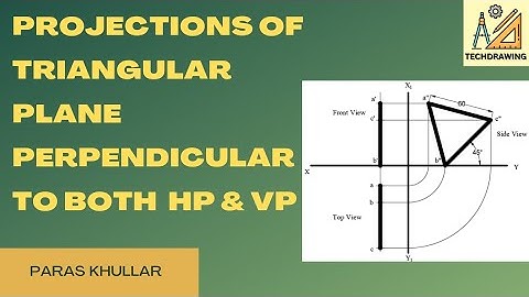 Projections of Triangular Plane Perpendicular to both HP & VP | AutoCAD | Engineering Drawing