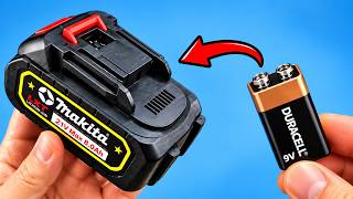 🔋 Never Buy a New DRILL BATTERY Again! Use a 9V BATTERY and See What Happens! 😱
