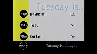 Southern Cross Ten  Tuesday Lineup may 2005