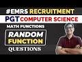 Random Functions | EMRS PGT Computer Science Preparation | Random Functions Question | Math Function