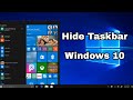 How to Hide Windows 10 Taskbar | Windows 10 auto Hide Taskbar Settings