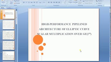 IEEE 2016 VLSI HIGH PERFORMANCE PIPELINED ARCHITECTURE OF ELLIPTIC CURVE SCALAR MULTIPLICATION OVER