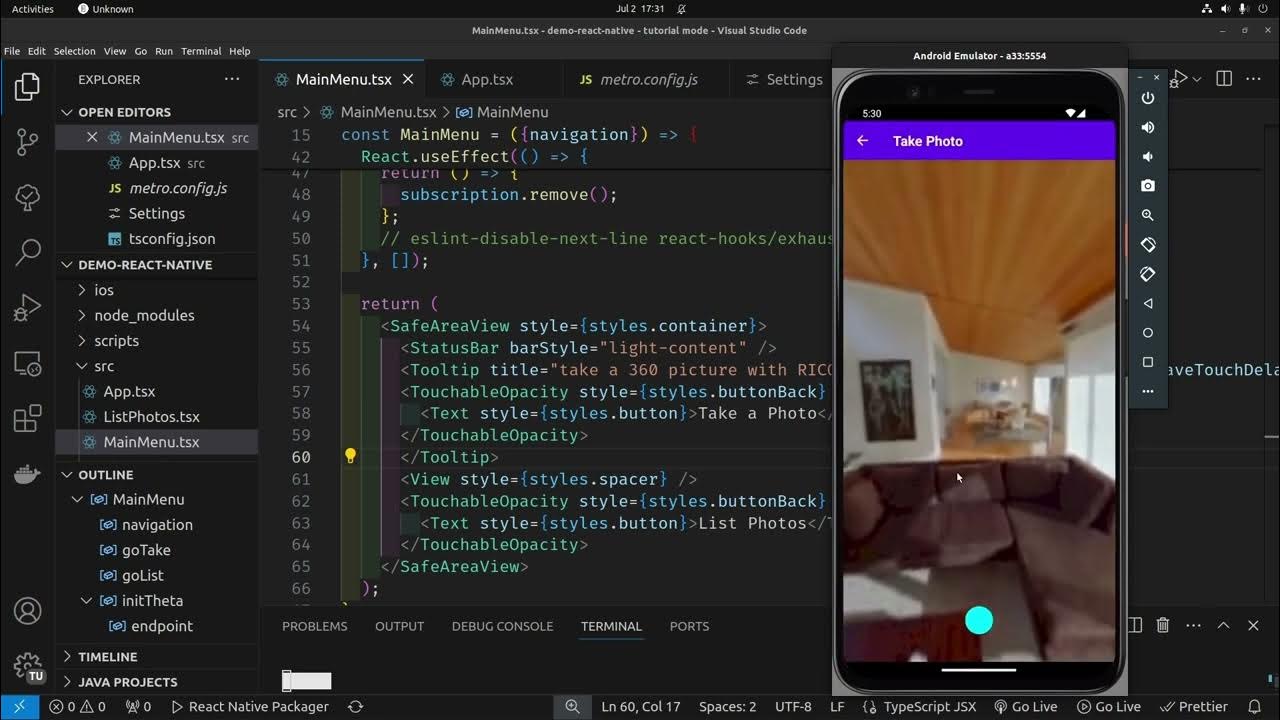 React Native Paper Tooltip Tutorial with theta-client open source RICOH ...