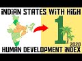 Top 10 Indian States with High HDI 2020 | Human Development Index | English