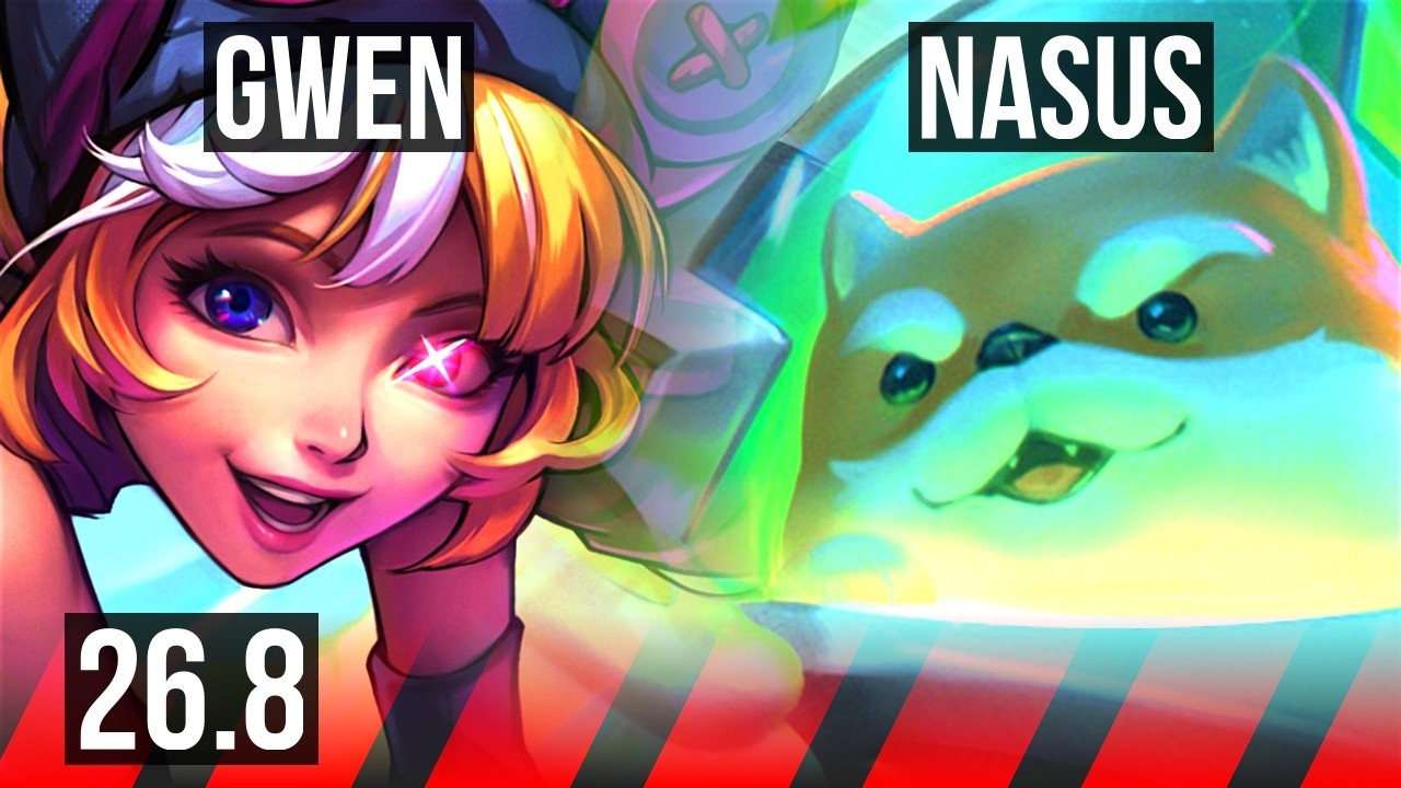 Watch Gwen outplay Nasus in Master elo! 
Highlights: 54K damage to champions. 
Learn what runes to use, what items to build, understand how to lane, teamfight, and outplay your opponents as #Gwen. 
/// #LeagueOfLegends high elo replay 
 
Thank you for watching! 
Did you learn something new? Share it in the comments! 
If you liked this video, please leave a thumbs up, if you disliked it, be sure to give me feedback in the comments. I appreciate your support! 
 
~~~| DOMISUMREPLAY |~~~ 
High elo replays for every role and champion. Improve your gameplay. Many uploads per day. 
 
~~~| WATCH MORE |~~~ 
Gwen channel: https://www.youtube.com/channel/UC_P6f6vmS3IstN9KAsTHevg?sub_confirmation=1 
 
More replays of: 
- Gwen vs Nasus: https://www.youtube.com/playlist?list=PLFOILT96tGsNPVVVsBNKBquwsEMH-La8Z 
- Gwen TOP: https://www.youtube.com/playlist?list=PLFOILT96tGsPPseTvfNQjb85qlha7tvwL 
 
~~~| MATCH INFO |~~~ 
GAME TYPE: Ranked Solo/Duo 5v5 
REGION: EUNE 
AVERAGE RANK: Master 
SEASON: Season 2026 
PATCH: 26.8 
 
~~~| SPECTATED PLAYER |~~~ 
CHAMPION: Gwen 
SKIN: Soul Fighter Gwen (Limitless) 
RANK: Master 
RIOT ID: jakepod # EUNE 
OP.GG: https://op.gg/summoners/eune/jakepod-EUNE 
RUNES: PRECISION - Conqueror, Presence Of Mind, Legend: Alacrity, Cut Down; INSPIRATION - Magical Footwear, Cosmic Insight (Attack Speed + Adaptive Force + Tenacity) 
 
~~~| OPPONENT |~~~ 
CHAMPION: Nasus 
SKIN: Space Groove Nasus 
RANK: Master 
RUNES: PRECISION - Fleet Footwork, Triumph, Legend: Haste, Last Stand; RESOLVE - Second Wind, Unflinching (Ability Haste + Health Scaling + Health Scaling) 
 
I am not one of the summoners playing in the matches uploaded to this channel, so I am unfortunately unable to answer questions about decisions made by the summoners in the game. 
 
played at 2026-04-15 19|58|30 (CEST); rec on sd-kiwi at 2026-04-21 00|27|48 (CEST); mtdt at 2026-04-21 01|04|25 (CEST); EUNE-3938652005-TOP-BLUE