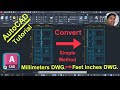 How to Convert Millimeters Unit Drawing to Feet Inches Unit Drawing in AutoCAD (Simple Method)