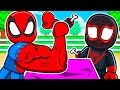 Roblox arm wrestling simulator with spiderman  miles