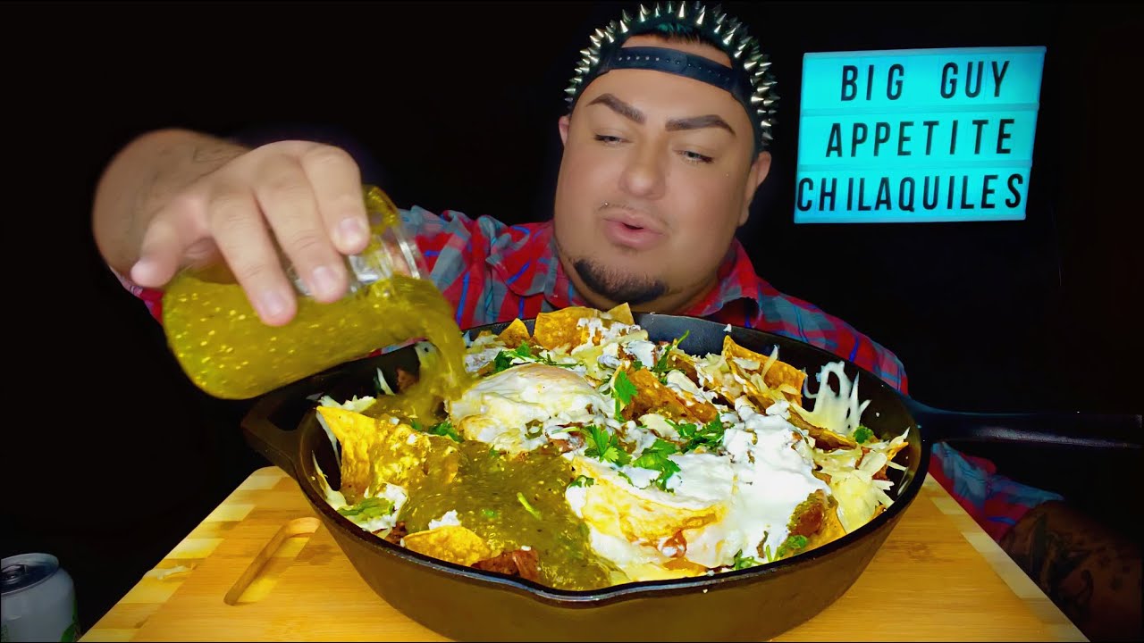 CARNE ASADA GREEN CHILI CHILAQUILES IN IRON SKILLET