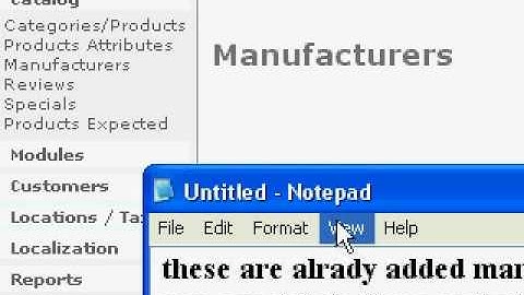 How to add manufacturere in Oscommerce
