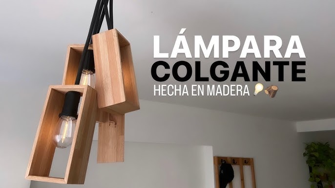 Cómo hacer lamparas colgantes de madera reciclada Homemade wooden pendant  lamp from recycled wood 