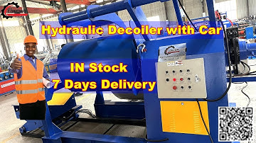 Testing Hydraulic decoiler with coil car , uncoiler , roll forming machine uncoiler