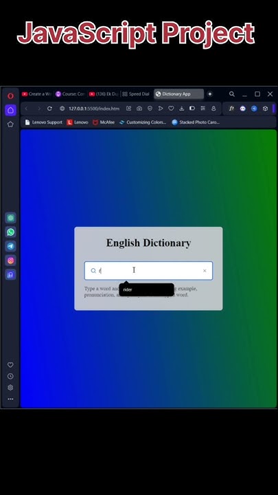 Create Dictionary app by using html CSS and JS | #day44 JavaScript ...