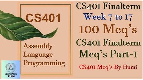 cs401 final term mcqs part 1 | cs401 final term preparation | cs401 final term mcqs | 100 mcqs