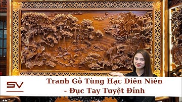 Tranh Gỗ Tùng Hạc Diên Niên - Đục Tay Tuyệt Đỉnh