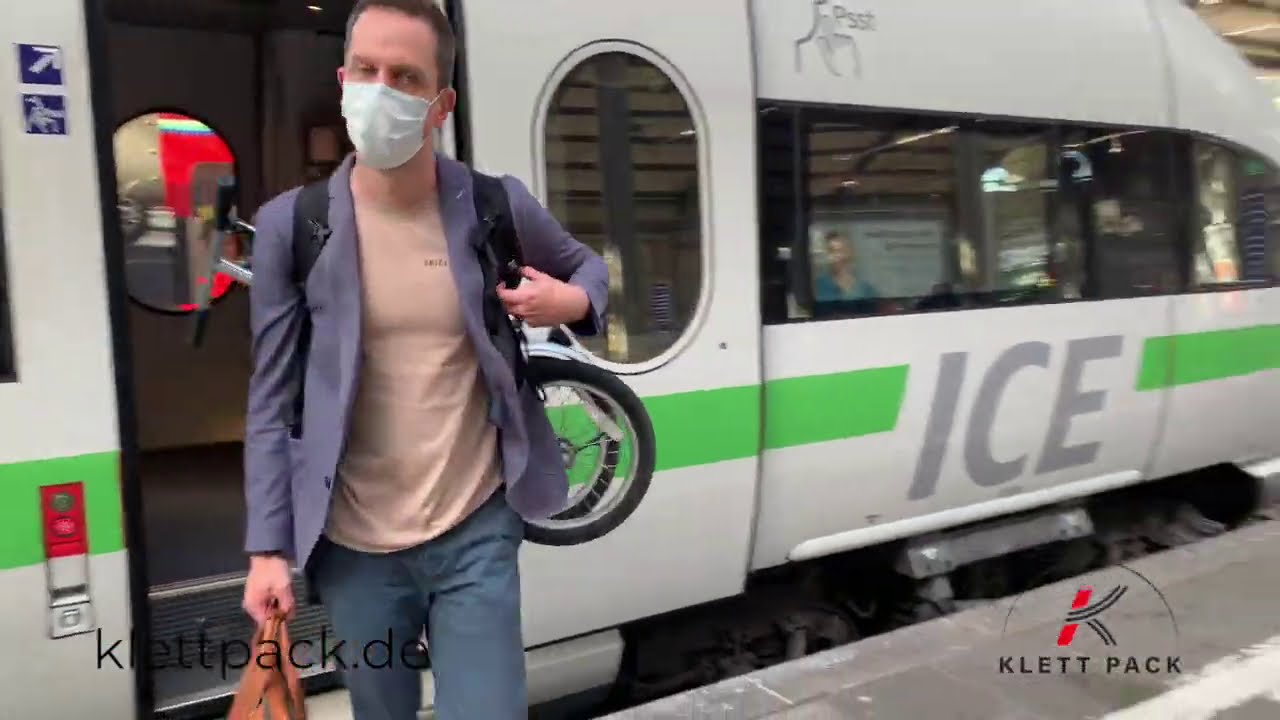 New KLETTPACK Klapprad Anwendervideo (HD 720p) für Pendler, Biker und Zweiradfahrer, Bahn fahren