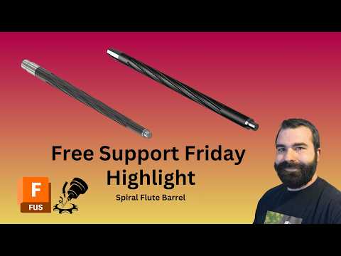 Free Support Friday Highlight: Spiral Flutes on a Tapered Gun Barrel | Autodesk Fusion 360 Tutorial