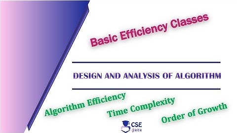 Basic Efficiency Classes | Time Complexity | Lec 11 | Design & Analysis of Algorithm