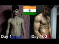 Body Transformation: My 100 Day Natural Transformation | Gained 11 kg in 100 Days | Vegetarian