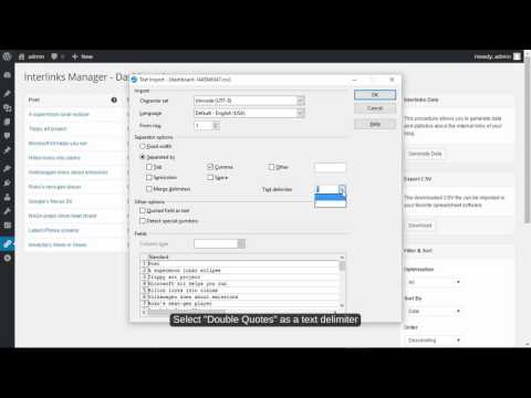 Interlinks Manager - Export the internal links data in a spreadsheet software