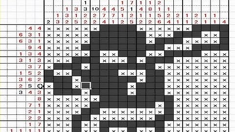 Picross（Logic puzzle）playing with Excel sheet No11