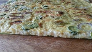 FARINATA DI CECI CON CIPOLLE ROSSE E FIORI DI ZUCCHINA