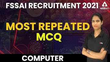 FSSAI Recruitment 2021 | FSSAI Computer Classes | Most Repeated MCQ