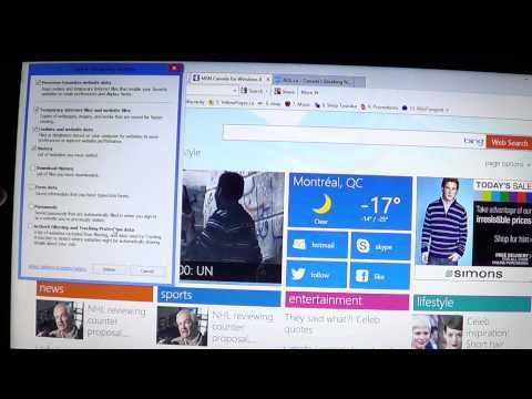 Windows 8 - Internet Explorer 10 desktop cookies and history delete