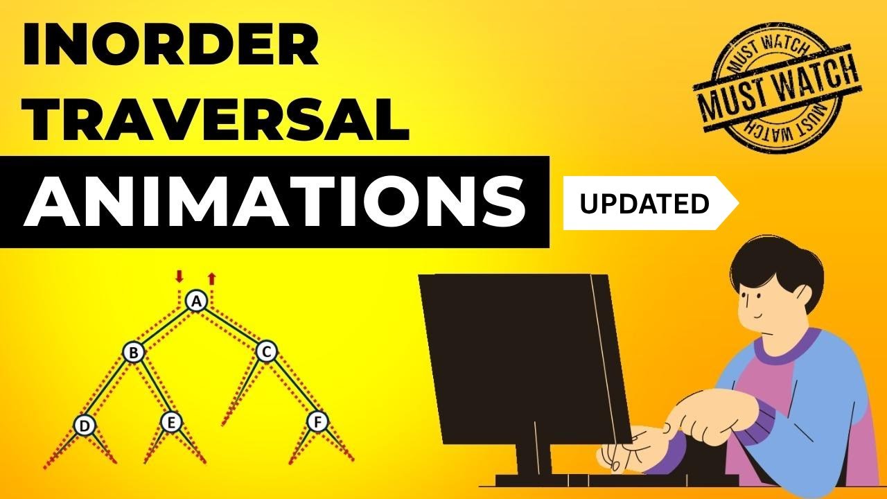 Inorder Traversal in Binary Tree Animations | Data Structure | Visual ...