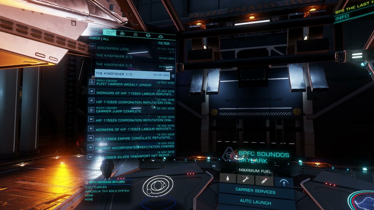 Elite Dangerous : Kingfisher Audio Logs