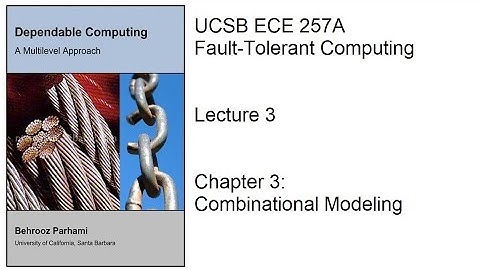 Lecture 3, UCSB ECE 257A, Fault-Tolerant Computing, Chapter 3: Combinational Modeling