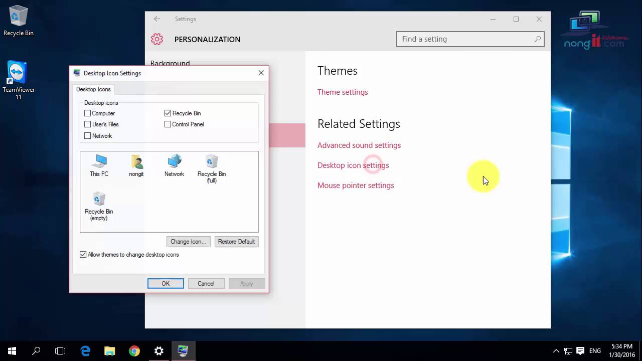 ตั้งค่า icon My computer (This PC) ใน Windows 10 ให้แสดงที่หน้าจอ dasktop