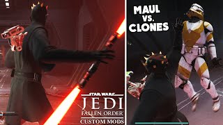 Star Wars Jedi: Fallen Order MODS- Play as DARTH MAUL and SAVAGE OPRESS vs Clones