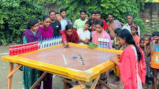 আজব ভাবে গুটি সাজিয়ে গ্রামের মেয়েদের ক্যারাম খেলার কঠিন চ্যালেঞ্জ। শেষে রাসেল ভাইয়ের সাথে একি ঘটলো ?