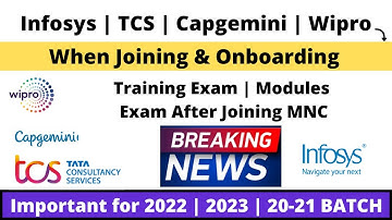 Infosys TCS Capgemini Wipro | When Joining Off Campus | 2022 | 2023 | 2021-20 | Training Exam ?
