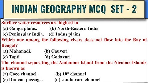 Indian Geography MCQ in English | Geography MCQ | Important for All Competitive Exam SET 2