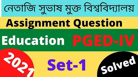 NSOU PGED-IV EDUCATION Assignment Exam Question-2021 paper-IV Research Methodology