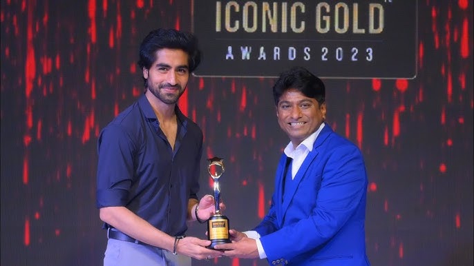 Harshad Chopda has Won Best Tv Actor For #yehrishtakyakehlatahai at The Iconic Gold Awards 2023