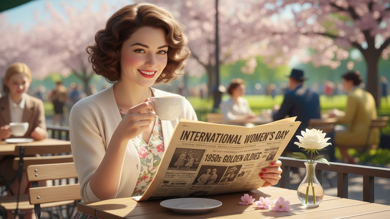 1950s Golden Oldies & Spring Love Ballads 🕊️ International Women's Day | Vintage Parkside Café Vibes