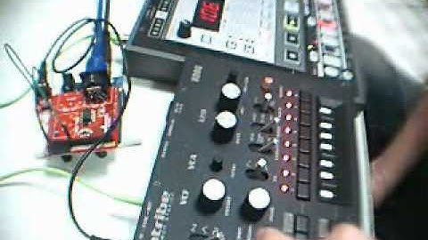 electribe M midi sync to a Monotribe using Arduino. Fun Live