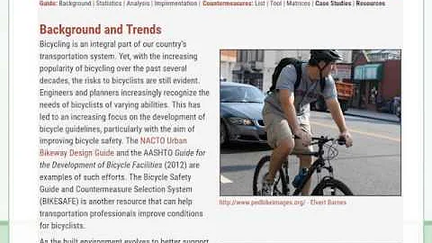 Bicycle Safety Guide and Countermeasure Selection System (BIKESAFE) Webinar