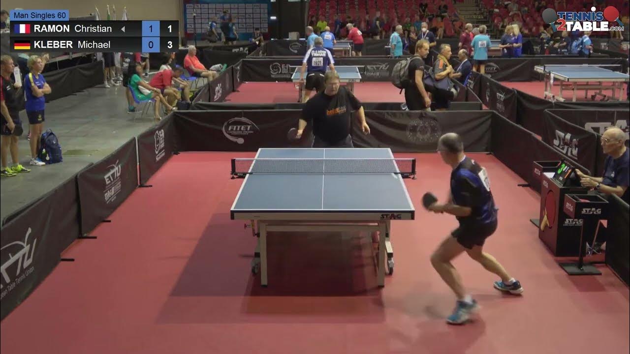 RAMON Christian vs KLEBER Michael - Championnats d'Europe 2022 de tennis de  table Rimini 