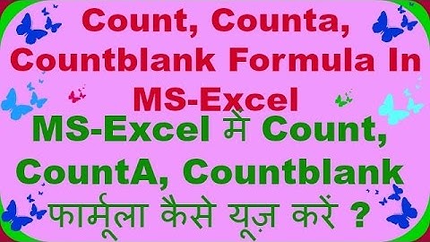 HOW TO USE COUNT,COUNTA, COUNTBLANK FORMULA IN MS EXCEL IN HINDI URDU TUTORIAL FOR BEGINNERS