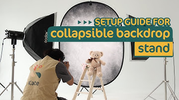 Set up guide for collapsible backdrop stand.