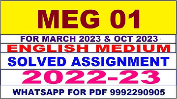 meg 1 solved assignment 2022-23 in english | meg 1 solved assignment 2022-23 | meg 1 2023