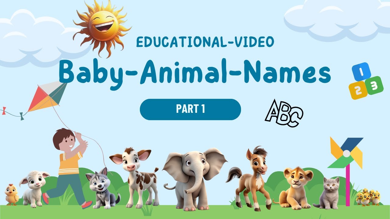 Educational Fun for Kids Learning Baby Animal Names YouTube