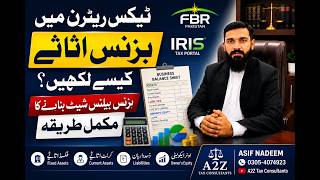 Business Balance Sheet in Tax Return 2026 | How to Declare Business Assets in FBR IRIS Step-by-Step