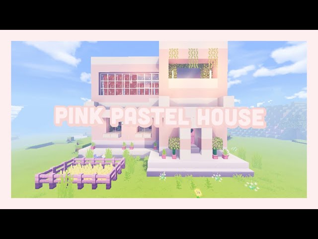 Aesthetic pink modern house ♡ Minecraft 🎀 em 2023